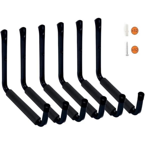 Heavy Duty 9" Arm Large Indoor Outdoor Storage Hooks Hangers with EVA Protector - Picture 8 of 8